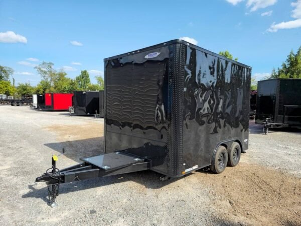8.5' X 12' Black Concession Trailer Ticket Booth Office - Image 3