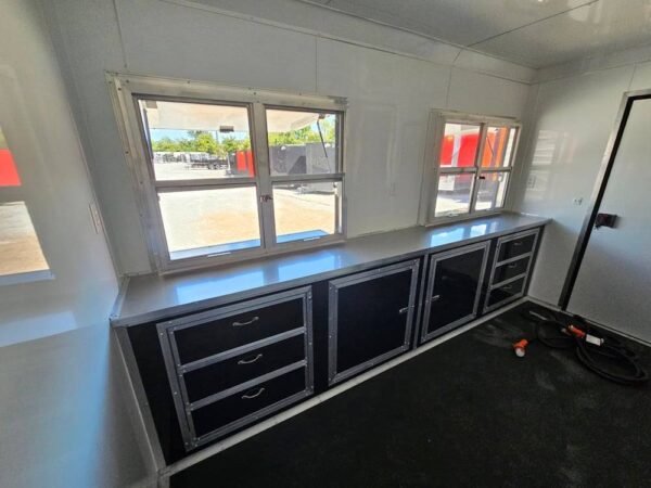 8.5' X 12' Black Concession Trailer Ticket Booth Office - Image 20