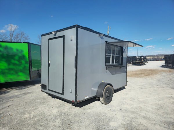 7' X 12' Silver Flat Front Custom Concession Trailer Food Event Catering - Image 11