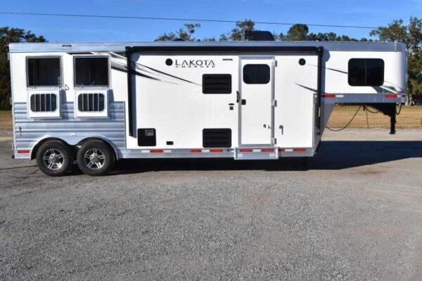 2022 Lakota Charger LQ 2 Horse Trailer with 9′ Short Wall - Image 2