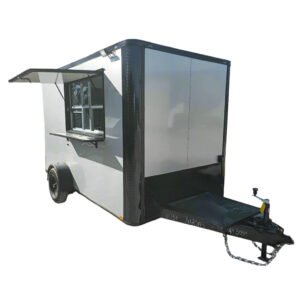 7' X 12' Silver Flat Front Custom Concession Trailer Food Event Catering