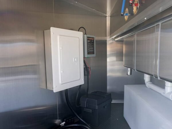 8.5 x 22 Red V-Nose BBQ Porch Concession Trailer - Image 14