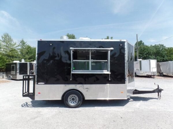 8.5' x 12' Black Concession Food Trailer - Image 22