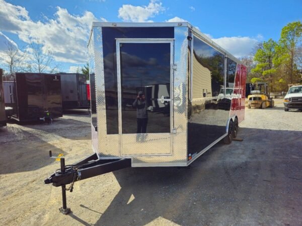 8.5' X 22' Red & Black Custom Enclosed Trailer - Image 3