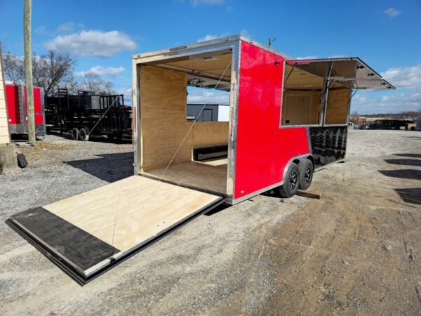 8.5' X 22' Red & Black Custom Enclosed Trailer - Image 16