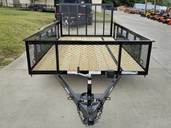 7' X 12' Straight Deck Utility Trailer 2ft Mesh Sides Double Axle 7K GVWR - Image 2