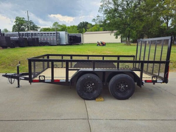 7' X 12' Straight Deck Utility Trailer 2ft Mesh Sides Double Axle 7K GVWR - Image 3