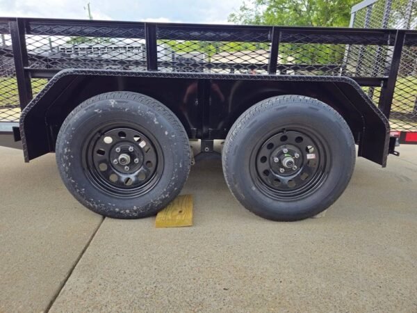 7' X 12' Straight Deck Utility Trailer 2ft Mesh Sides Double Axle 7K GVWR - Image 4