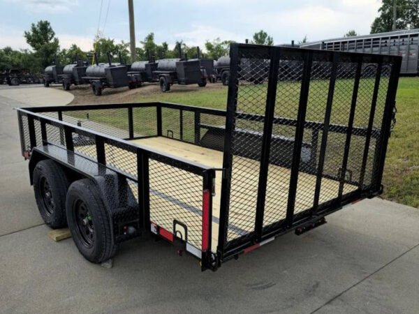 7' X 12' Straight Deck Utility Trailer 2ft Mesh Sides Double Axle 7K GVWR - Image 5