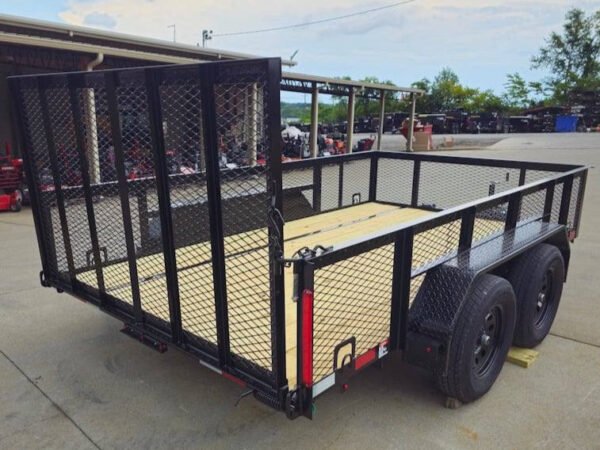 7' X 12' Straight Deck Utility Trailer 2ft Mesh Sides Double Axle 7K GVWR - Image 7