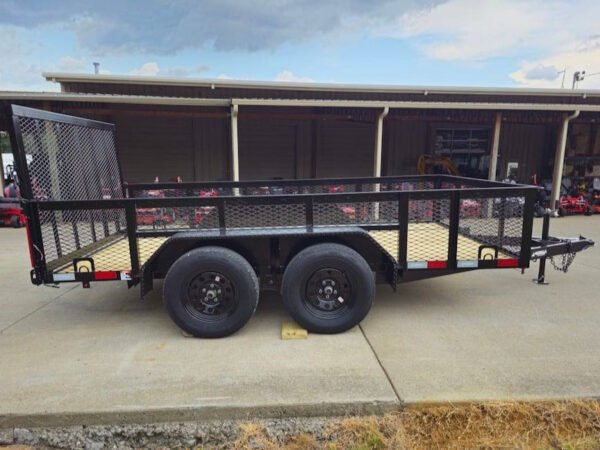 7' X 12' Straight Deck Utility Trailer 2ft Mesh Sides Double Axle 7K GVWR - Image 9