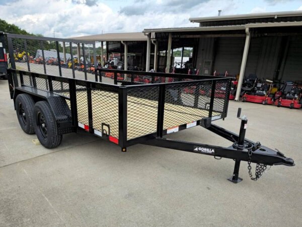 7' X 12' Straight Deck Utility Trailer 2ft Mesh Sides Double Axle 7K GVWR - Image 10