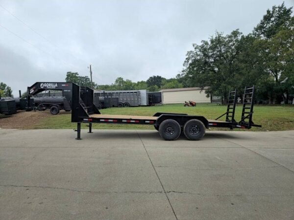 7x20 Gooseneck Equipment Trailer (2) 7K Axles Standup Ramps I-Beam 14K GVWR - Image 3