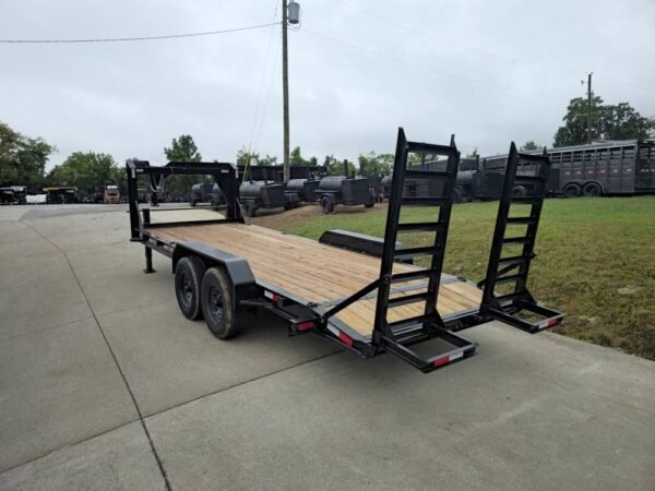 7x20 Gooseneck Equipment Trailer (2) 7K Axles Standup Ramps I-Beam 14K GVWR - Image 4