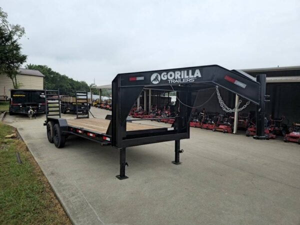 7x20 Gooseneck Equipment Trailer (2) 7K Axles Standup Ramps I-Beam 14K GVWR - Image 8