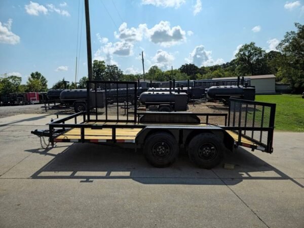 7x14 Dovetail Utility Trailer with Side Gate and Rear Gate (2) 3500lb Axles 7K GVWR - Image 4