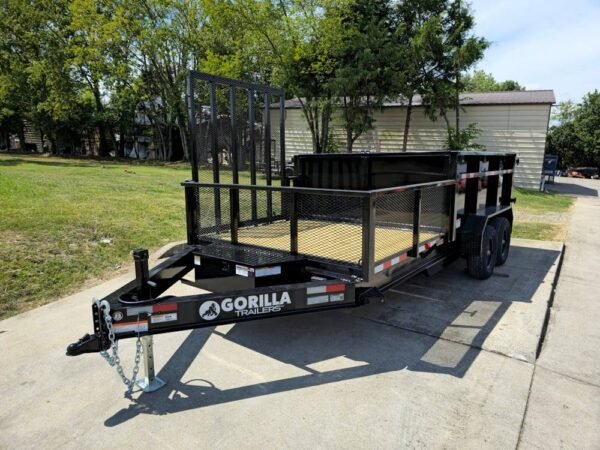 7x16 IBeam Hybrid Hydraulic Dump Trailer with 3ft Sides (2) 6K Axles - Image 3