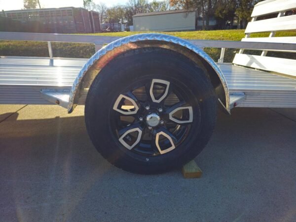 6.4'x12' Aluminum Utility Trailer With Gate Aluminum Wheels 3500 lb Axle - Image 6