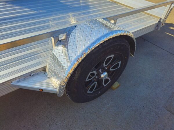 6.4'x12' Aluminum Utility Trailer With Gate Aluminum Wheels 3500 lb Axle - Image 7