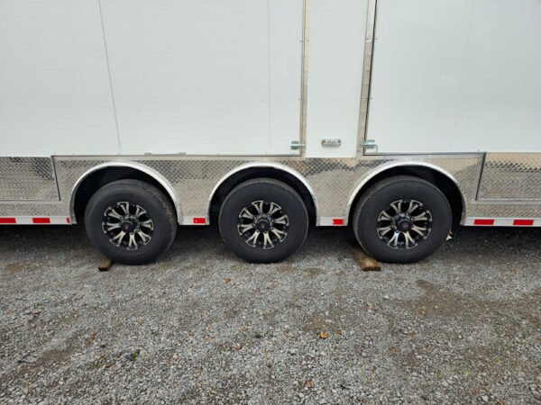 8.5' X 32' Enclosed Trailer White Custom Car Hauler - Image 4