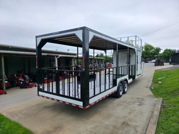 8.5" X 38" White Custom  and Equipment Trailer - Image 8
