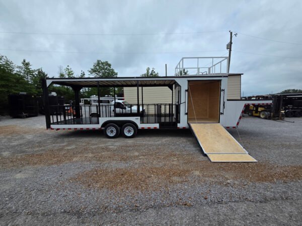 8.5" X 38" White Custom  and Equipment Trailer - Image 25