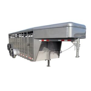 20ft Charcoal Gooseneck Livestock Cattle Trailer