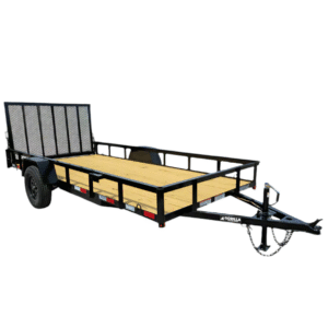 6.4x14 Straight Deck Utility Trailer 3,500lb Axles Tall Gate
