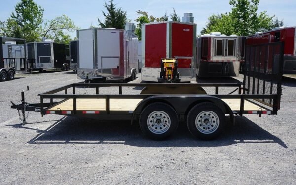 Utility Trailer 6.4' x 14' Spring Assist A-Frame Tall Gate Double Axle 7K GVWR - Image 3