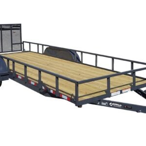 6.4x20 Grey Powder Coated Dovetail Utility Trailer