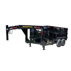 7x12 Gooseneck Hydraulic Dump Trailer with 4ft Side (2) 6K Axles