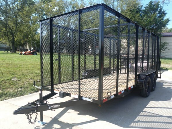 6.4x16 Dovetail Utility Trailer 6ft Mesh Sides (2) 3,500lb Axles - Image 3