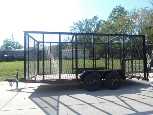 6.4x16 Dovetail Utility Trailer 6ft Mesh Sides (2) 3,500lb Axles - Image 4