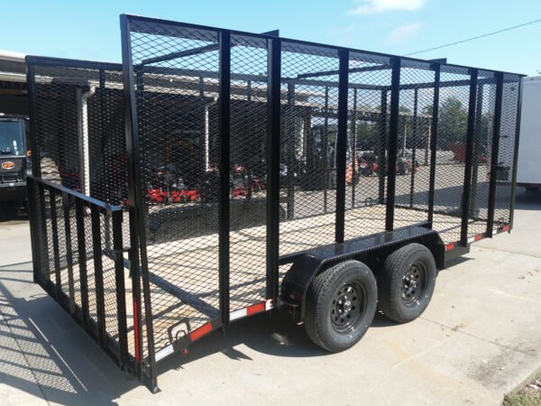 6.4x16 Dovetail Utility Trailer 6ft Mesh Sides (2) 3,500lb Axles - Image 6