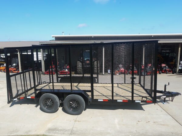 6.4x16 Dovetail Utility Trailer 6ft Mesh Sides (2) 3,500lb Axles - Image 7