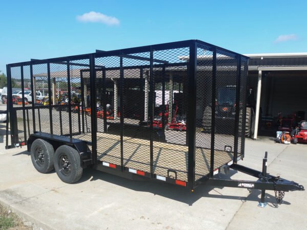 6.4x16 Dovetail Utility Trailer 6ft Mesh Sides (2) 3,500lb Axles - Image 8