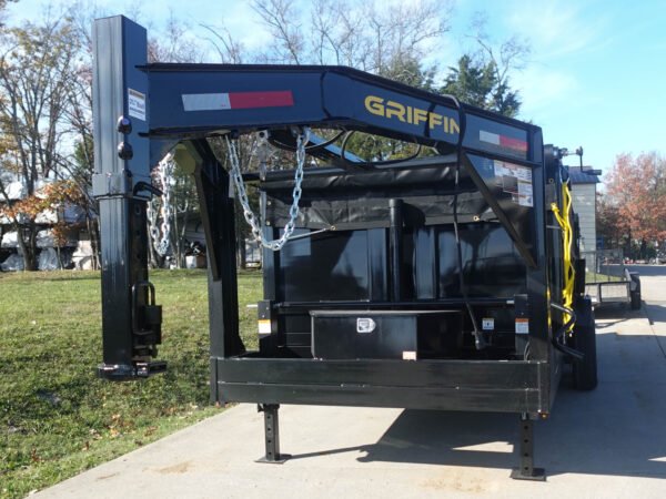 7x16 Gooseneck Telescopic I-Beam Dump Trailer 4ft Sides (2) 7K Axles - Image 6