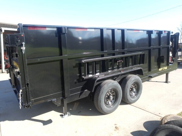7x16 Gooseneck Telescopic I-Beam Dump Trailer 4ft Sides (2) 7K Axles - Image 13