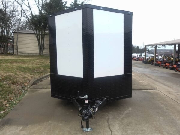 7x12 Enclosed Trailer White V-Nose Blackout Package 3,500lb Axle Storage - Image 2