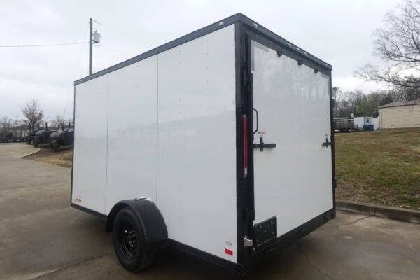 7x12 Enclosed Trailer White V-Nose Blackout Package 3,500lb Axle Storage - Image 8