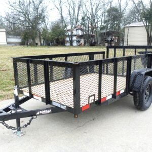5x10 Dovetail Utility Trailer 2ft Mesh 3500lb Axle