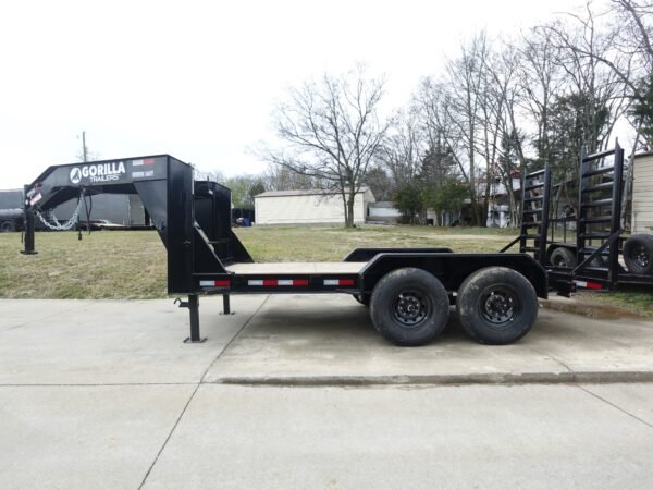 7x14 Gooseneck Equipment Trailer (2) 7K Axles with Stand-Up Ramps 14k Gvwr - Image 3