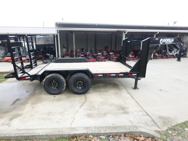 7x14 Gooseneck Equipment Trailer (2) 7K Axles with Stand-Up Ramps 14k Gvwr - Image 7
