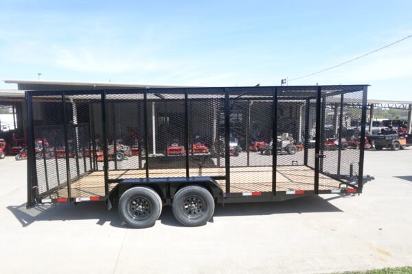 7' x 18' Tandem Straight Deck Utility Trailer 6ft Mesh Sides 7K GVWR - Image 11