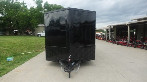 7x16 Enclosed Trailer Black V-Nose Blackout Pkg Tandem Axle Storage 6.4 Interior Height - Image 2