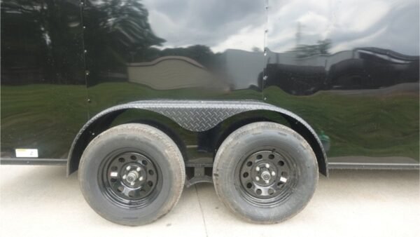 7x16 Enclosed Trailer Black V-Nose Blackout Pkg Tandem Axle Storage 6.4 Interior Height - Image 10