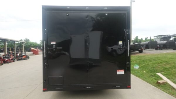 7x16 Enclosed Trailer Black V-Nose Blackout Pkg Tandem Axle Storage 6.4 Interior Height - Image 5