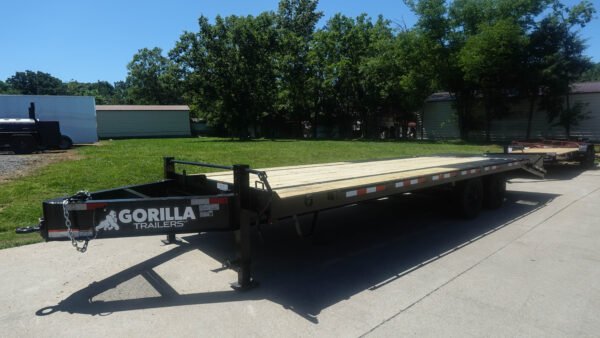 8.5x25 IBeam Deckover Dovetail Trailer (2) 10K Axles King Kong Ramps - Image 9