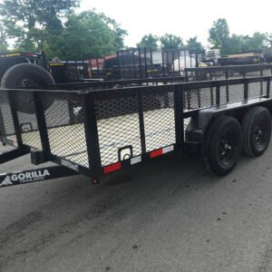 7x14 Tandem Utility Trailer (2) 5200lb Axles w/ Rear Brakes 2FT Mesh Sides Dovetail