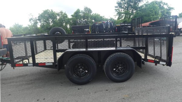 7' X 12' Dovetail Utility Trailer 2ft Mesh - Image 2